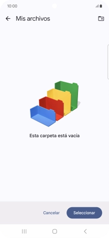 Si deseas crear una nueva carpeta, pulsa el icono de nueva carpeta y sigue las indicaciones de la pantalla para crearla.