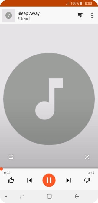 Pulsa la flecha hacia la derecha para ir al archivo de música siguiente.