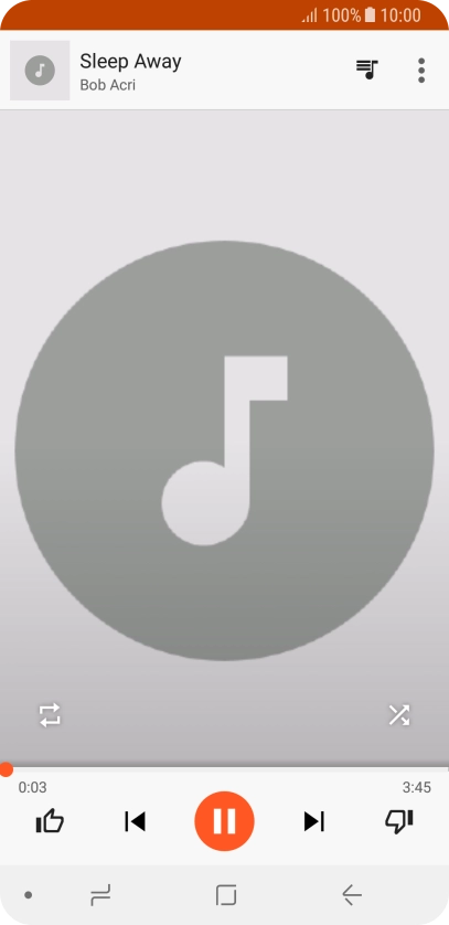 Pulsa la flecha hacia la derecha para ir al archivo de música siguiente.