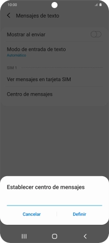 Introduce +34607003110 y pulsa Definir.
