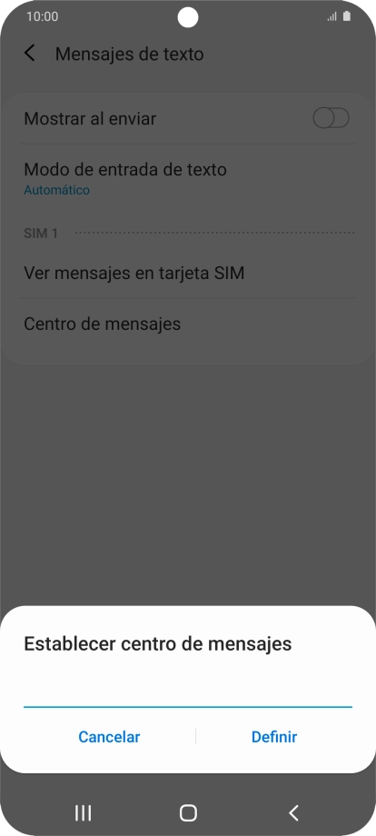 Introduce +34607003110 y pulsa Definir.
