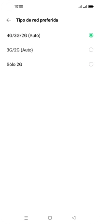 Pulsa el tipo de red deseado.