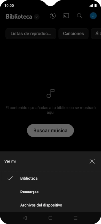 Pulsa una categoría y desplázate al archivo de música deseado.