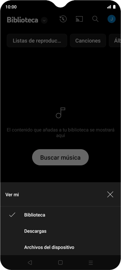 Pulsa una categoría y desplázate al archivo de música deseado.