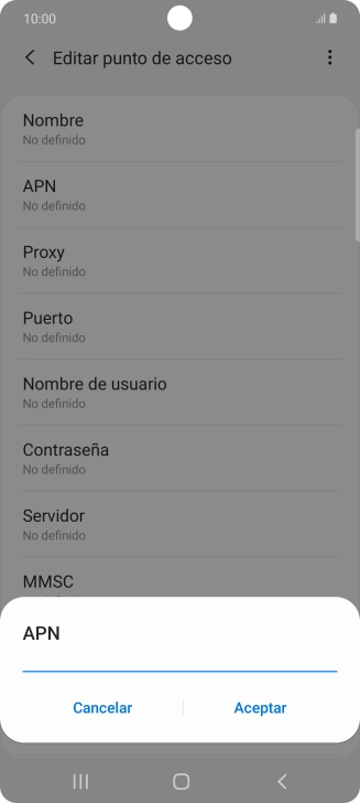 Introduce airtelwap.es y pulsa Aceptar.