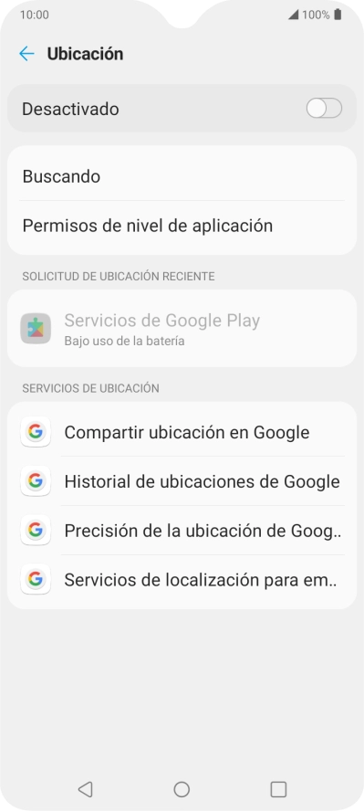 Pulsa el indicador para activar o desactivar la función.