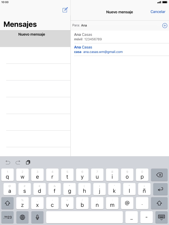 Pulsa el contacto deseado.