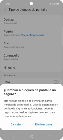 Pulsa Eliminar datos.