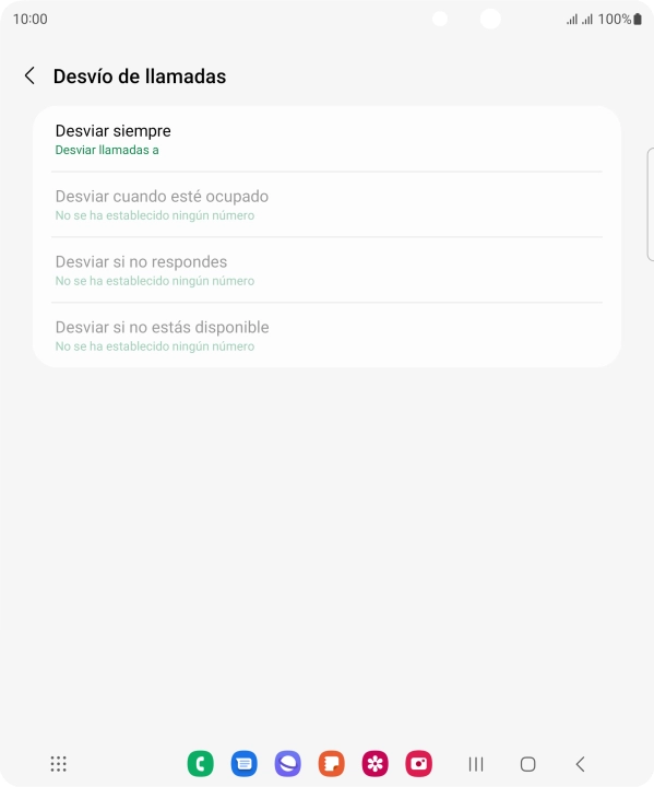 Pulsa el tipo de desvío deseado.