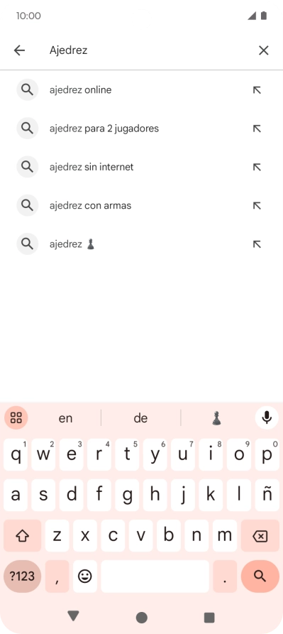 Introduce el nombre del tema o de la app y pulsa el icono de búsqueda.