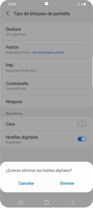 Pulsa Eliminar.
