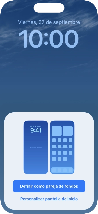 Si deseas utilizar el mismo tema de color en la pantalla de inicio, pulsa Definir como pareja de fondos.