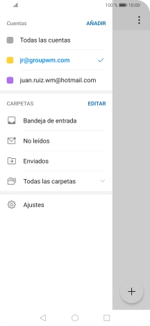 Pulsa la cuenta de correo electrónico deseada.