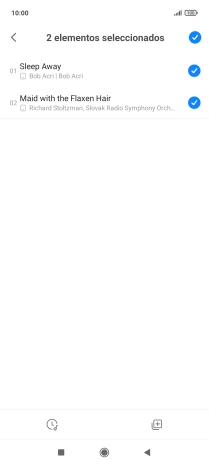 Pulsa los archivos de música deseados para seleccionarlos.