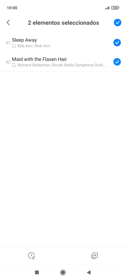 Pulsa los archivos de música deseados para seleccionarlos.