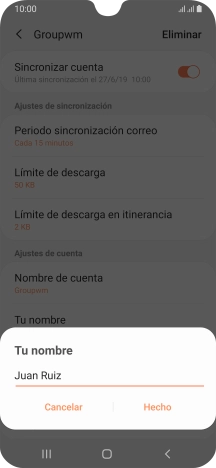 Introduce el nombre deseado y pulsa Hecho.
