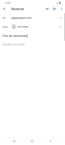Pulsa en el campo de escritura  y escribe el texto del correo electrónico.