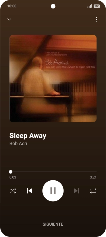 Pulsa la flecha hacia la derecha para ir al archivo de música siguiente.