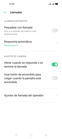 Pulsa Ajustes de llamada del operador.