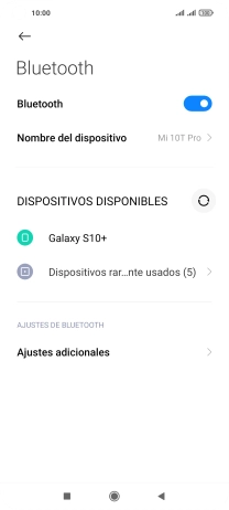 Pulsa el dispositivo Bluetooth deseado y sigue las indicaciones de la pantalla para vincular el dispositivo al teléfono.