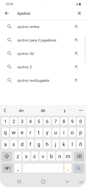 Introduce el nombre del tema o de la app y pulsa el icono de búsqueda.