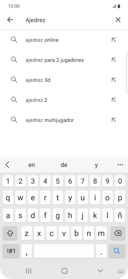 Introduce el nombre del tema o de la app y pulsa el icono de búsqueda.
