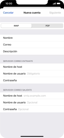 Pulsa Nombre de usuario e introduce el nombre de usuario de tu cuenta de correo electrónico.