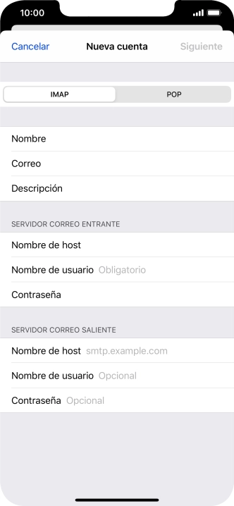 Pulsa Nombre de usuario e introduce el nombre de usuario de tu cuenta de correo electrónico.