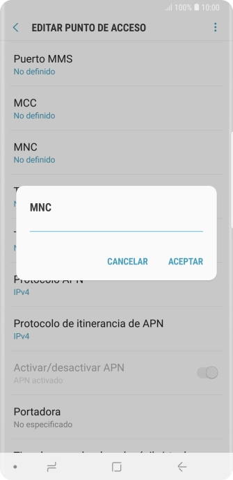 Introduce 01 y pulsa ACEPTAR.