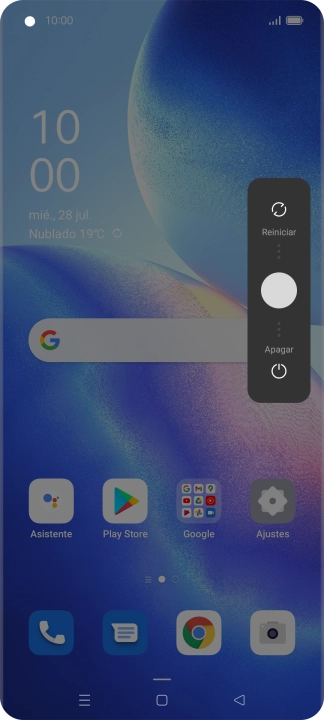 Pulsa el círculo y arrástralo hacia abajo.