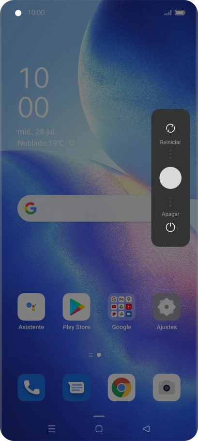 Pulsa el círculo y arrástralo hacia abajo.