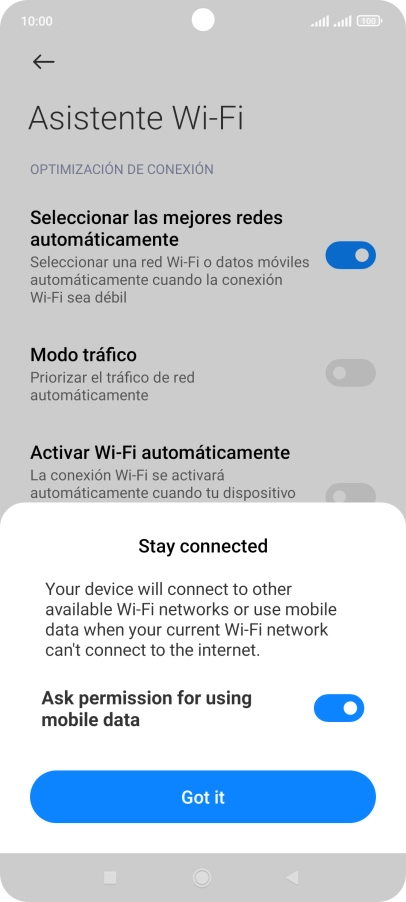 Pulsa Got it para activar o desactivar la función.