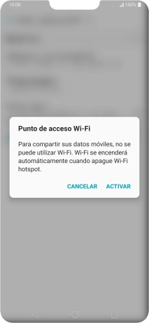 Si la función de wifi está activada, pulsa ACTIVAR.
