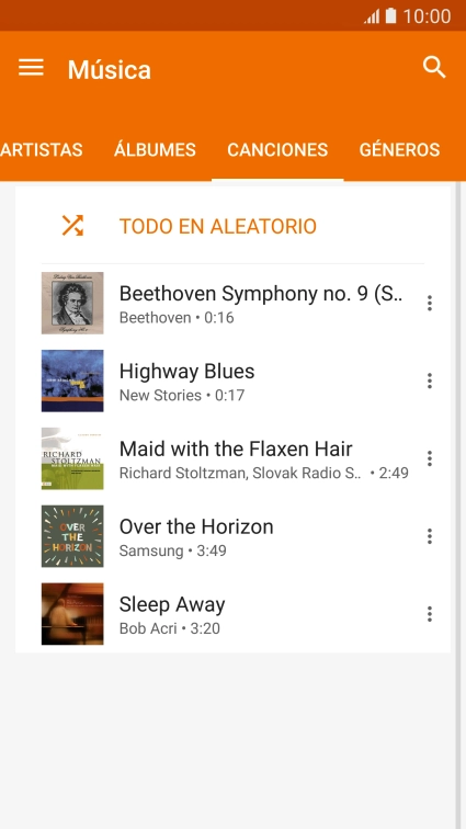 Pulsa el archivo de música deseado.