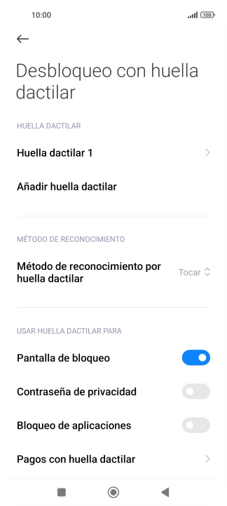 Pulsa  el indicador junto a los ajustes deseados para activarlos o desactivarlos.