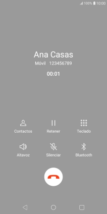 Pulsa el icono de finalizar llamada.