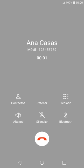 Pulsa el icono de finalizar llamada.