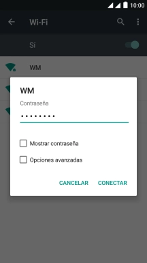 Introduce la contraseña de la red wifi y pulsa CONECTAR.