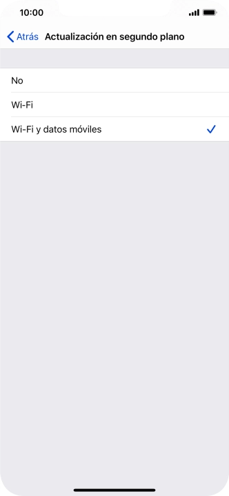 Para desactivar la actualización de apps en ejecución, pulsa No.