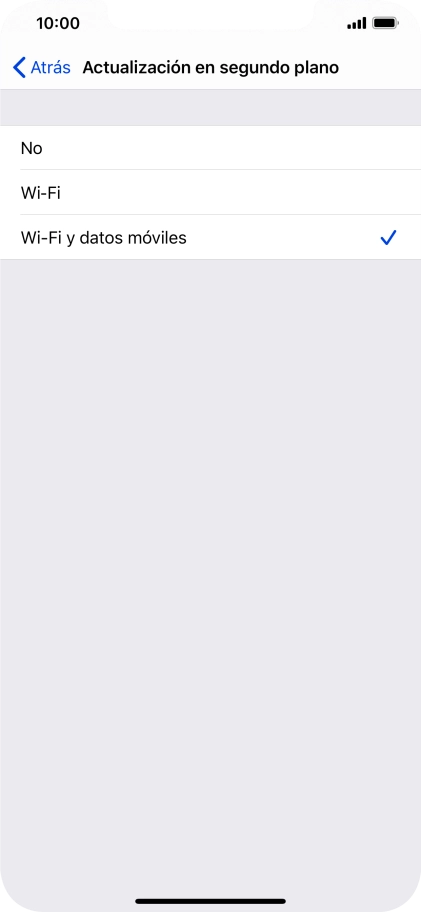 Para desactivar la actualización de apps en ejecución, pulsa No.