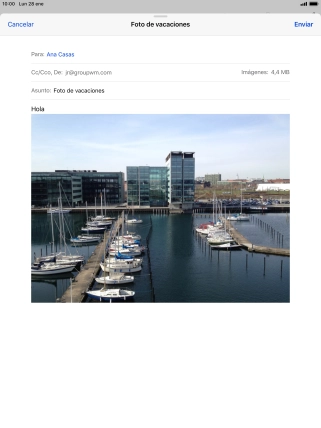 Pulsa Enviar cuando hayas terminado de escribir el correo electrónico.