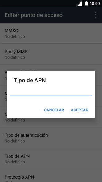 Introduce default y pulsa ACEPTAR.