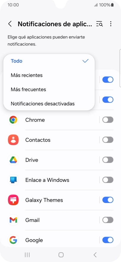 Pulsa el ajuste deseado.