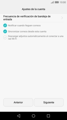 Pulsa Frecuencia de verificación de bandeja de entrada.
