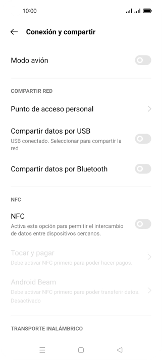 Pulsa Punto de acceso personal.