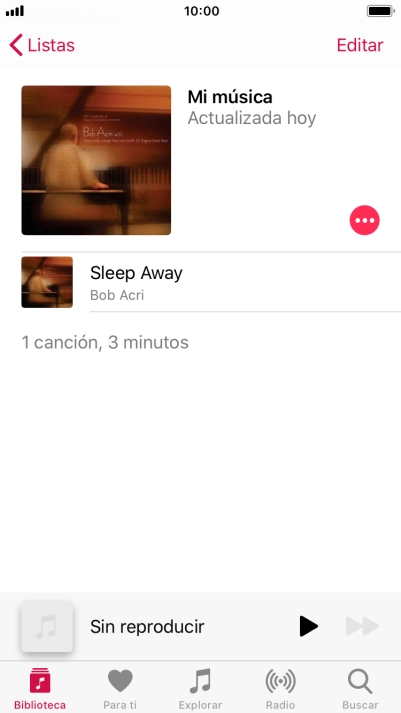 Desplázate a la categoría o a la lista de reproducción deseada y pulsa el archivo de música deseado.