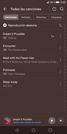 Pulsa el archivo de música deseado.