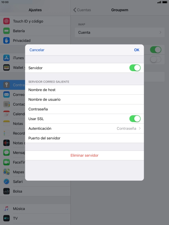 Pulsa el indicador junto a 