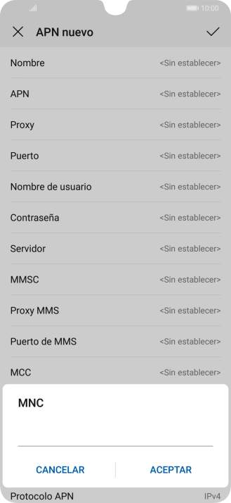 Introduce 01 y pulsa ACEPTAR.