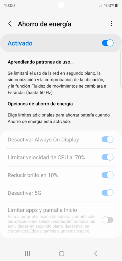 Pulsa la tecla de inicio para terminar y regresar a la pantalla de inicio.
